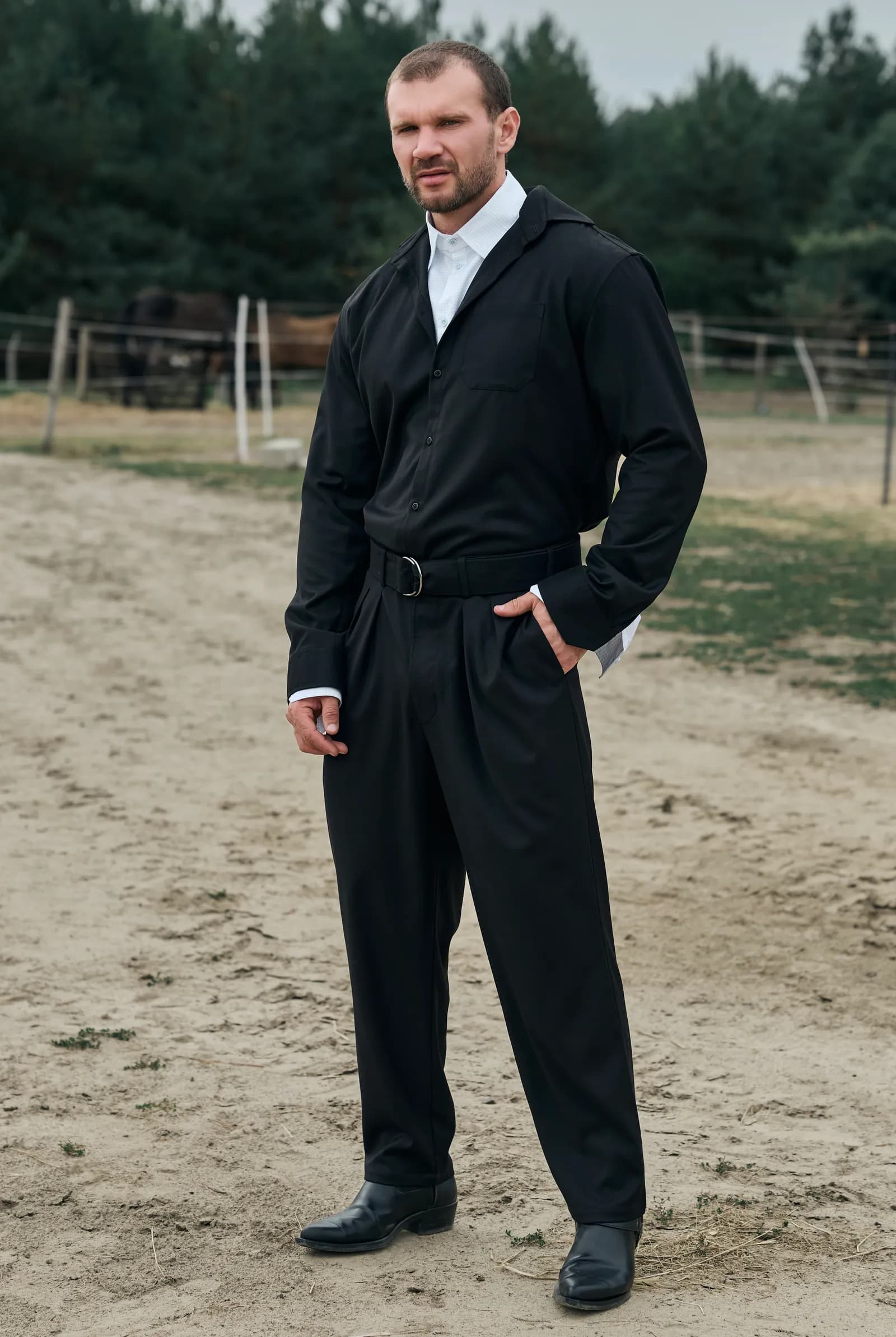 THE SUIT IS BLACK